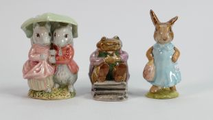 Beswick Beatrix Potter Figures to include: Mr Jackson, Goody & Timmy Tiptoes & Mrs Flopsy Bunny, all