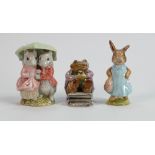 Beswick Beatrix Potter Figures to include: Mr Jackson, Goody & Timmy Tiptoes & Mrs Flopsy Bunny, all