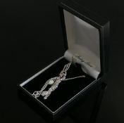 Silver Opal pendant and necklace: in box.