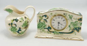 Masons Chartreuse Decorated Mantle Clock & Jug: height 11cm(2)