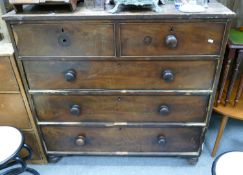 Distressed Victorian Chest of 2 over 3 Drawers: