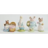 Beswick Beatrix Potter figures: Litrtle Pig Robinson, Mr Drake Puddleduck, Hunca Munca & Tabatha