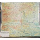 A collection of 6 large wall educational rolling european maps: largest 240cm(6)