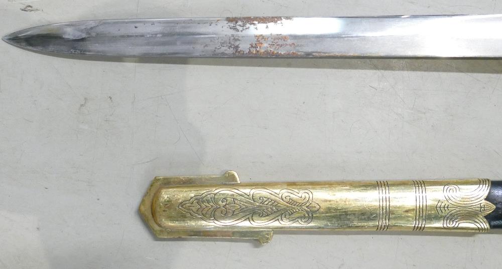 Current Pattern Elizabeth II Naval Dress sword: Some wear noted to scabbard. - Image 8 of 13