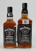 Jack Daniels Old No 7 Tennessee Sour Mash Whiskey: 1 litre & 70cl Bottles(2)
