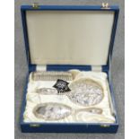 Silver ornate vanity set: comprising Brushes, comb & Mirror set, hallmarked for Birmingham 1988 by