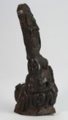 Large African Hardwood Carved Fertility Figure: height 44cm