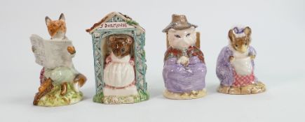 Royal Albert Beatrix Potter Figures to include: Foxy Reading, Lady Mouse Made a Curtsy, And This Pig