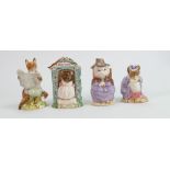 Royal Albert Beatrix Potter Figures to include: Foxy Reading, Lady Mouse Made a Curtsy, And This Pig