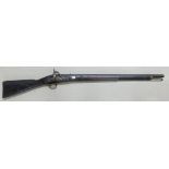 East Indian Company 3 band military Musket: Converted to percussion. Dated 1817. Period repair to