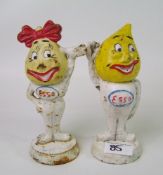 A reproduction pair of cast metal Esso advertising figures: (2)