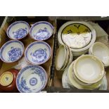 A collection of Japanese Stone Ware Dinner Plates : together with Royal Doulton similar items and