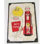 A reproduction cast metal Esso advertising sign: