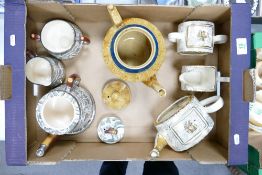 A mixed collection of items to include: Sadler Tea Service, Arthur Wood Silver Shield patterned