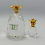 Swarovski type crystal pineapple: height 13cm together with smaller similar item(2)
