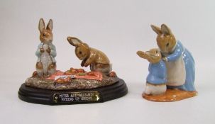 Royal Albert Beatrix potter tableau figures: Mrs Rabbit and Peter & Peter and Benjamin Picking