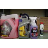 Car coolant: motor oil, diesel injector, Demon wheel cleaner etc