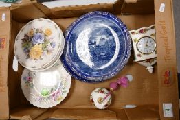 A mixed collection of items to include: Royal Albert Old Country Roses Mantle Clock & Perfume