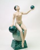 Kevin Francis / Peggy Davies ceramics erotic figurine Isadora : Artist colourway by John Michael