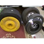 A wheel and tyre to fit a Boeing 757: together with a Centum K702 tyre (new) and 2 used wheels