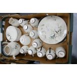 Royal Doulton Bamboo Patterned 26 piece tea ware: no side plate or teapot lid