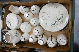 Royal Doulton Bamboo Patterned 26 piece tea ware: no side plate or teapot lid