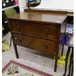 Edwardian chest of two drawers: raised on square supports.