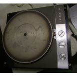 Garrard 401 Turntable: base unit only, no arm, together with pair of vintage speaker cabinets (no
