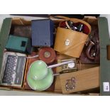 A mixed collection of items to include mirror and brush set: spellmaster, vintage pipe A/F (