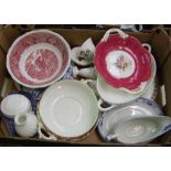 A mixed collection of item to include: Coalport floral decorated items, Wedgwood dish etc
