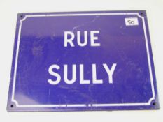A large vintage French enamelled street sign: