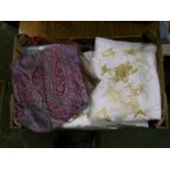 A mixed collection of items: Islamic themed clothing, scarves etc (1 tray).