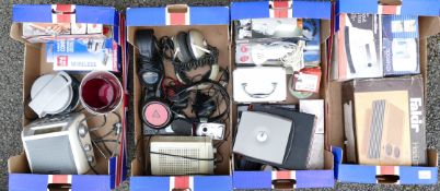A mixed collection of items to include: headphones, sharpeners, heaters mixers etc (4)