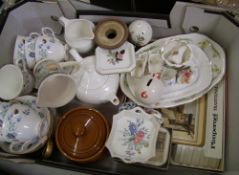 A collection of ceramic items: to include Colclough part teaset, Thornton's toffee pot, pimpernel
