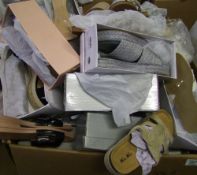 A large quantity of ladies shoes: trainers, slidders, sandals. All size 5 approx 52 pairs