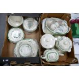 A collection of Spode Christmas Tree Decorated dinnerware to include: Tureens, Tea Pot, Cups,