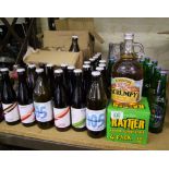 A collection of beers and ciders: scrumpy, craft beers, alcohol free lagers etc.