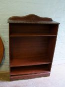 reproduction mahogany effect open book case: 91cm wide