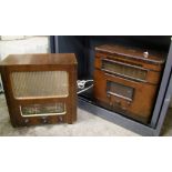 His Masters Voice Vintage Wooden Radio: together with similar item (2)