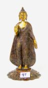 An old Oriental gilded bronze figure of a Buddha: