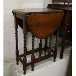 Early 20th century Sutherland table: raised on barley twist supports