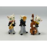 West German Goebel Feline Jazz Band Figures(3):
