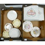 A mixed collection of items to include: Boxed Royal Doulton Valentines Day plates, seconds similar