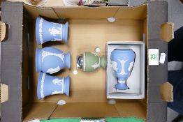 A collection of Wedgwood jasper ware items