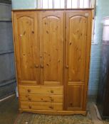 Goldcrest furniture limited 3 door / 3 drawer pine wardrobe: width 122cm