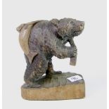 Carved wooden black forest bear: