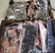 A quantity of men's shirts and tops: M/L (2 trays).
