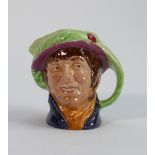 Royal Doulton small character jug pearly girl: rare colourway with light green feather hat.