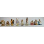 A collection of Beswick Beatrix potter figures : all BP3B backstamps. (9)