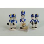 Beswick toy soldier figures in blue colours: 1627,1626 and 1628. (3)